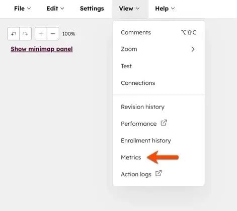 Tracking metrics for workflow performance in HubSpot